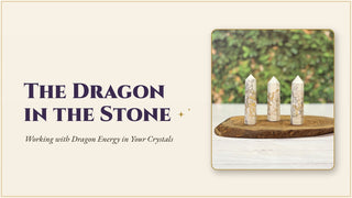 Howlite Dragon Obelisk Towers with gold dragon etchings — featured image for a blog on dragon energy in crystals.