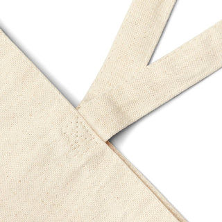 Close-up of the reinforced self-fabric handles on the natural cotton canvas Bewitched by Autumn tote bag.