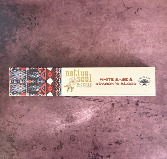 Native Soul White Sage and Dragon's Blood Incense Front Package