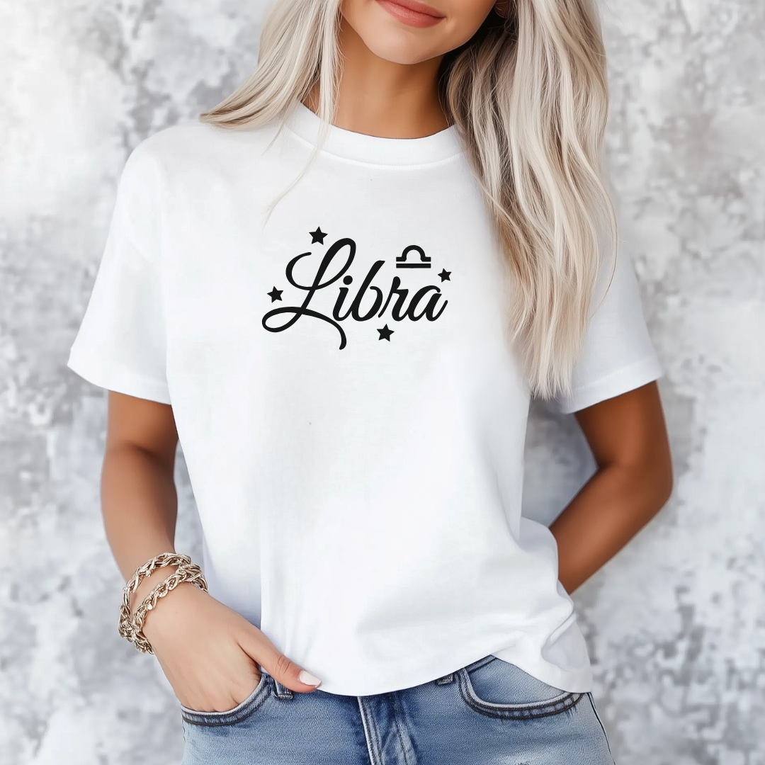 Libra tee shirt in white