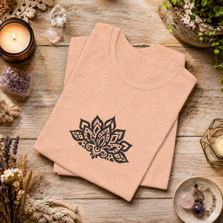 peach lotus flatlay