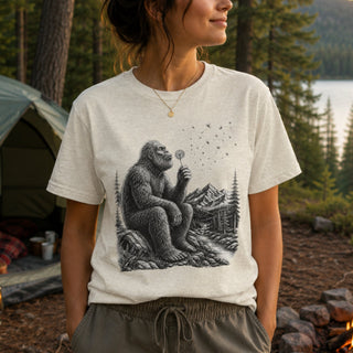 Bigfoot Dandelion Wish Nature T-Shirt