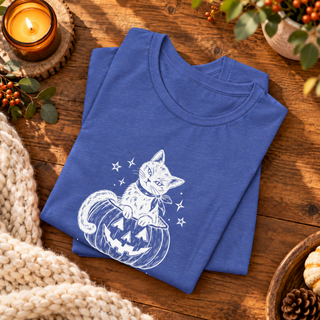 Purractical Magic Halloween cat shirt, design detail