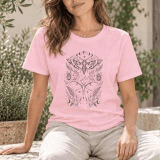 Mystical Moth and Celestial Symbols graphic tee