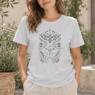 Mystical Moth and Celestial Symbols graphic tee