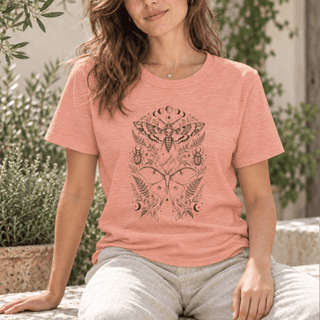 Mystical Moth and Celestial Symbols graphic tee