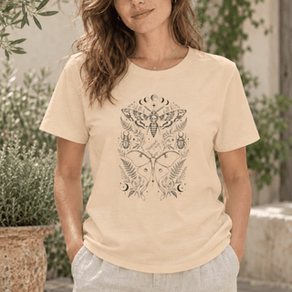 Mystical Moth and Celestial Symbols graphic tee