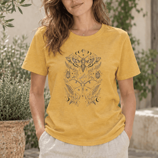 Mystical Moth and Celestial Symbols graphic tee