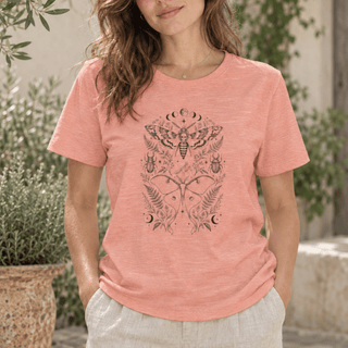 Mystical Moth and Celestial Symbols graphic tee