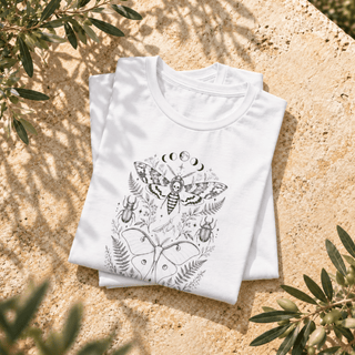Mystical Moth and Celestial Symbols graphic tee
