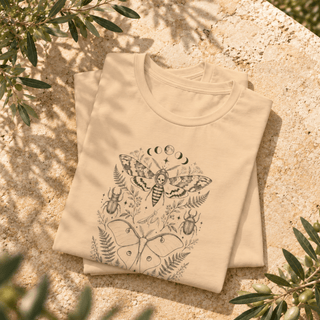 Mystical Moth and Celestial Symbols graphic tee