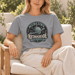 Mercury Retrograde Survivor T-Shirt in Grey, Comfort Colors garment-dyed tee