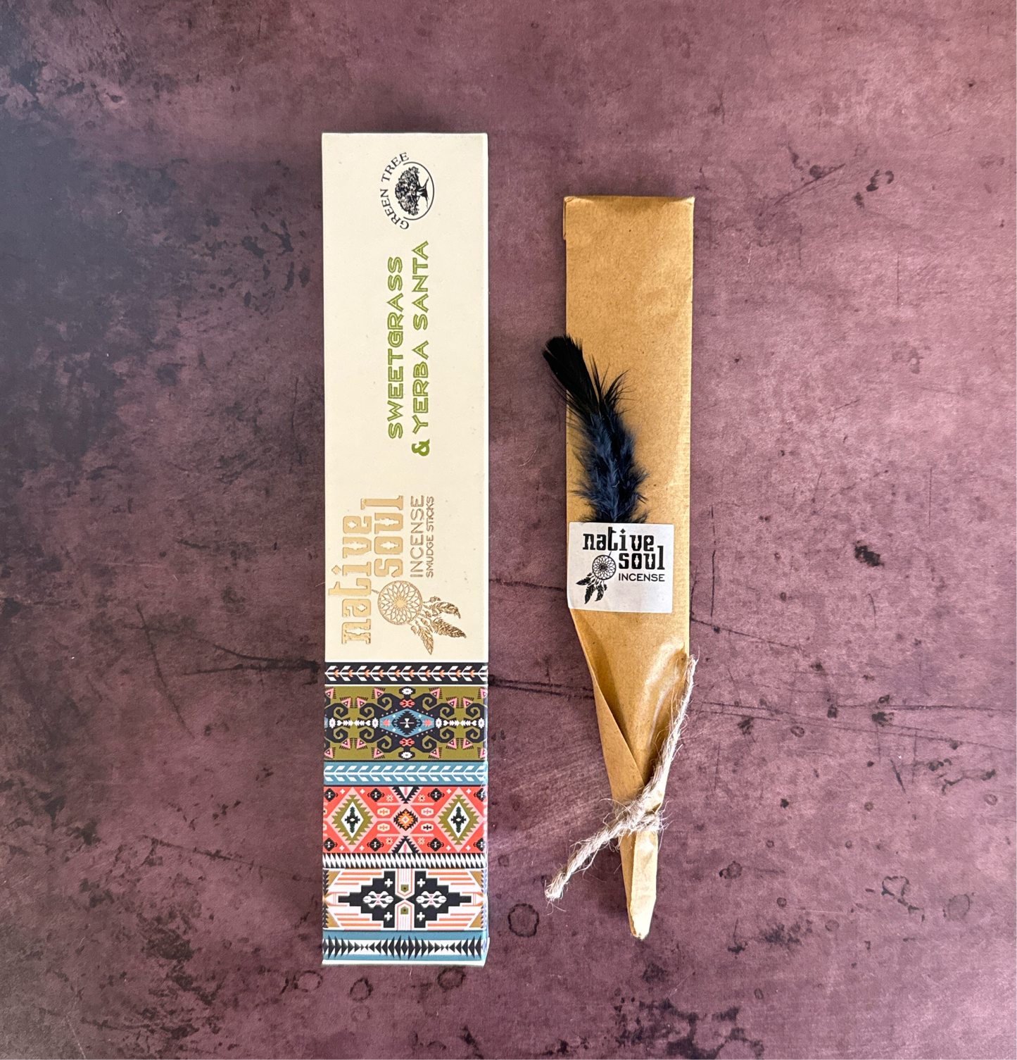 Native Soul Sweetgrass & Yerba Santa Incense Package and Contents