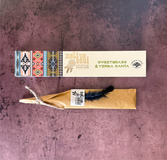 Native Soul Sweetgrass & Yerba Santa Incense Package and Contents