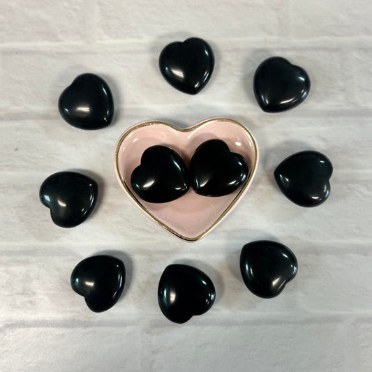 Black Obsidian Tumbled 30mm Heart