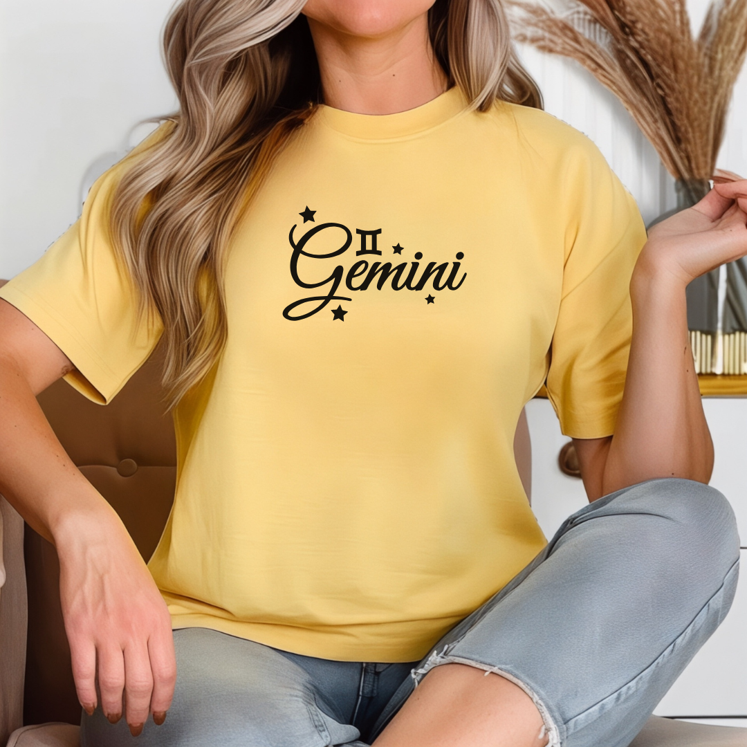 Gemini shirt in mustard boho gift