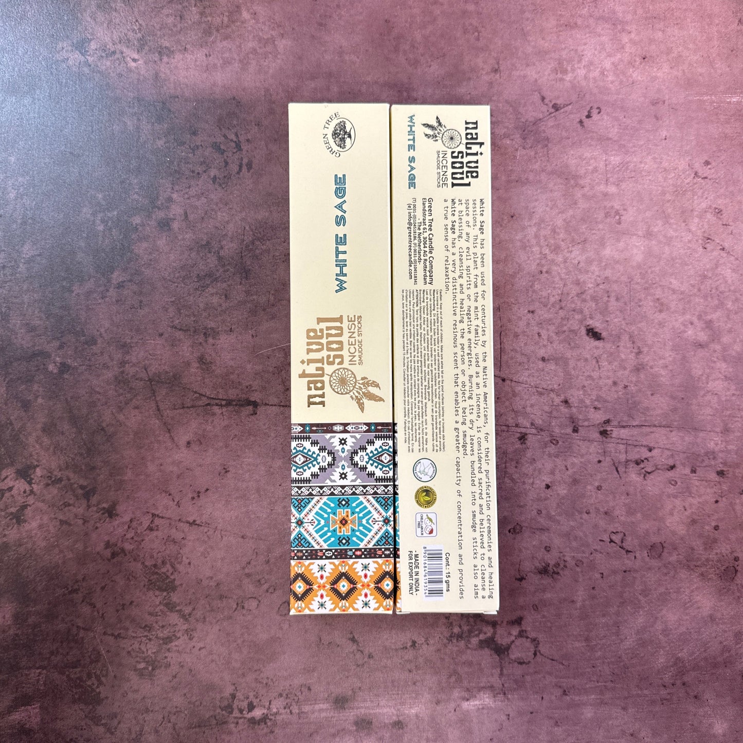 Native Soul White Sage Incense Front & Back Package