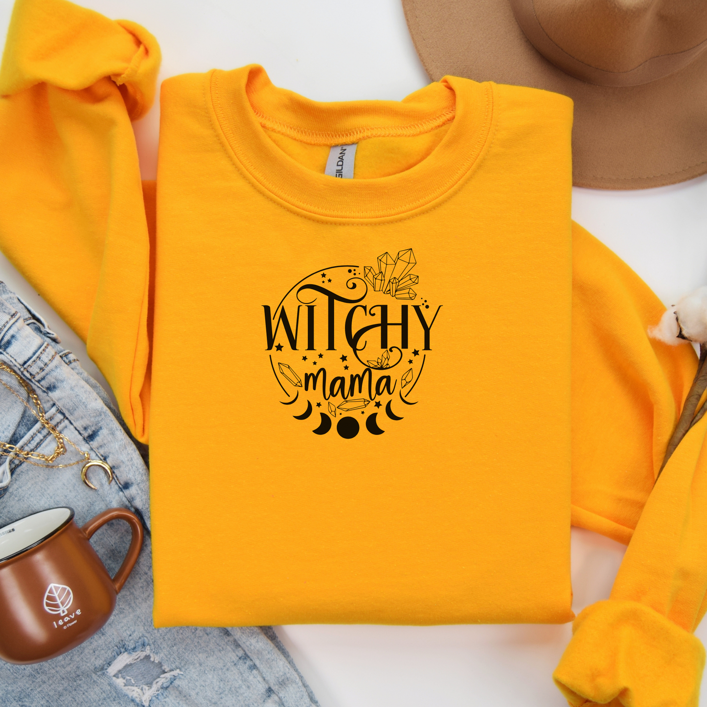 Witchy mama gold sweatshirt gift for mom