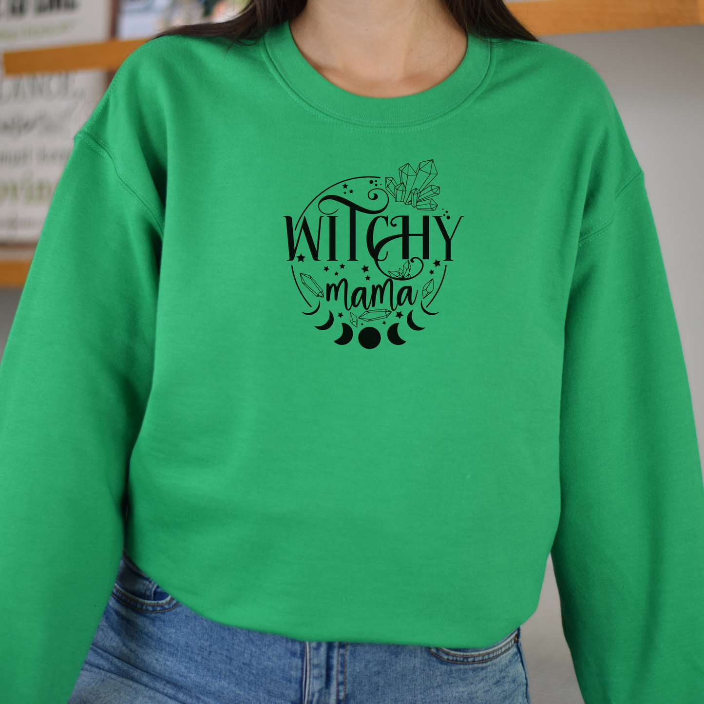 green mystical gift for mom witch sweatshirt