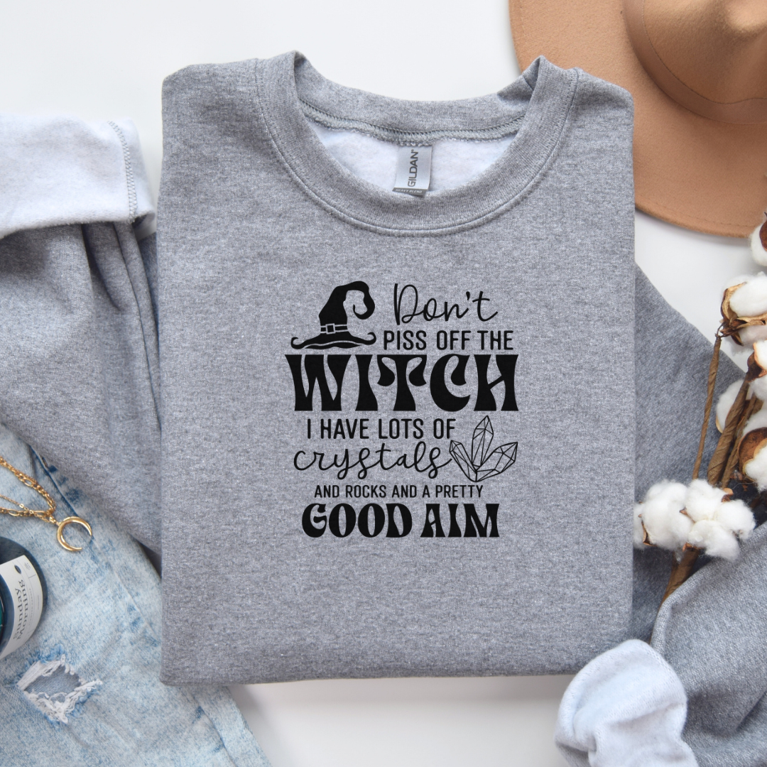 witch sweatshirt in gray