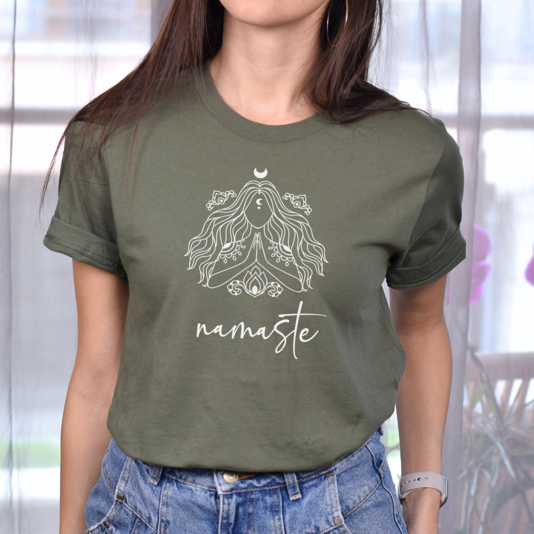 Green yoga meditation shirt