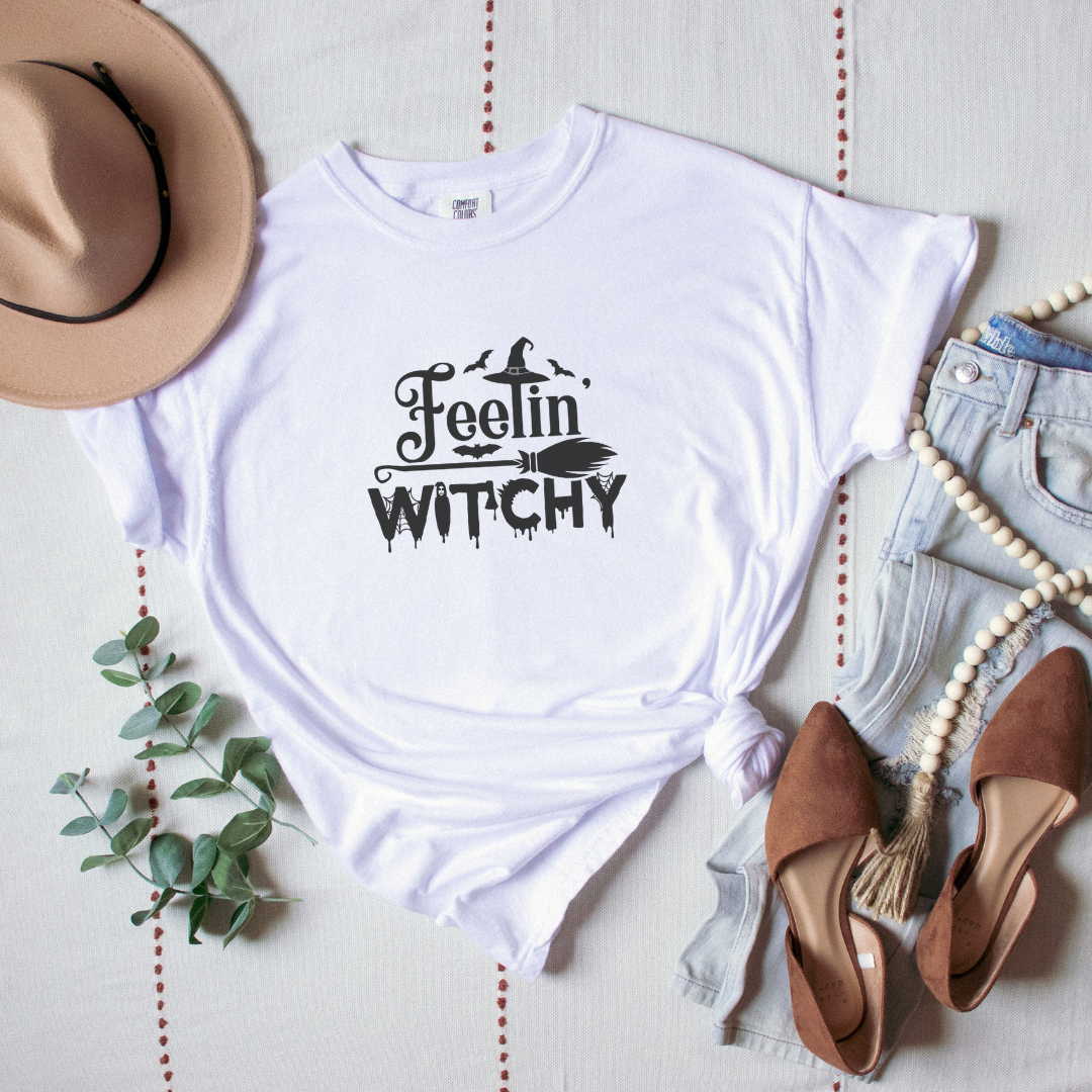 White Feeling witchy Sjirt with hat and shoes