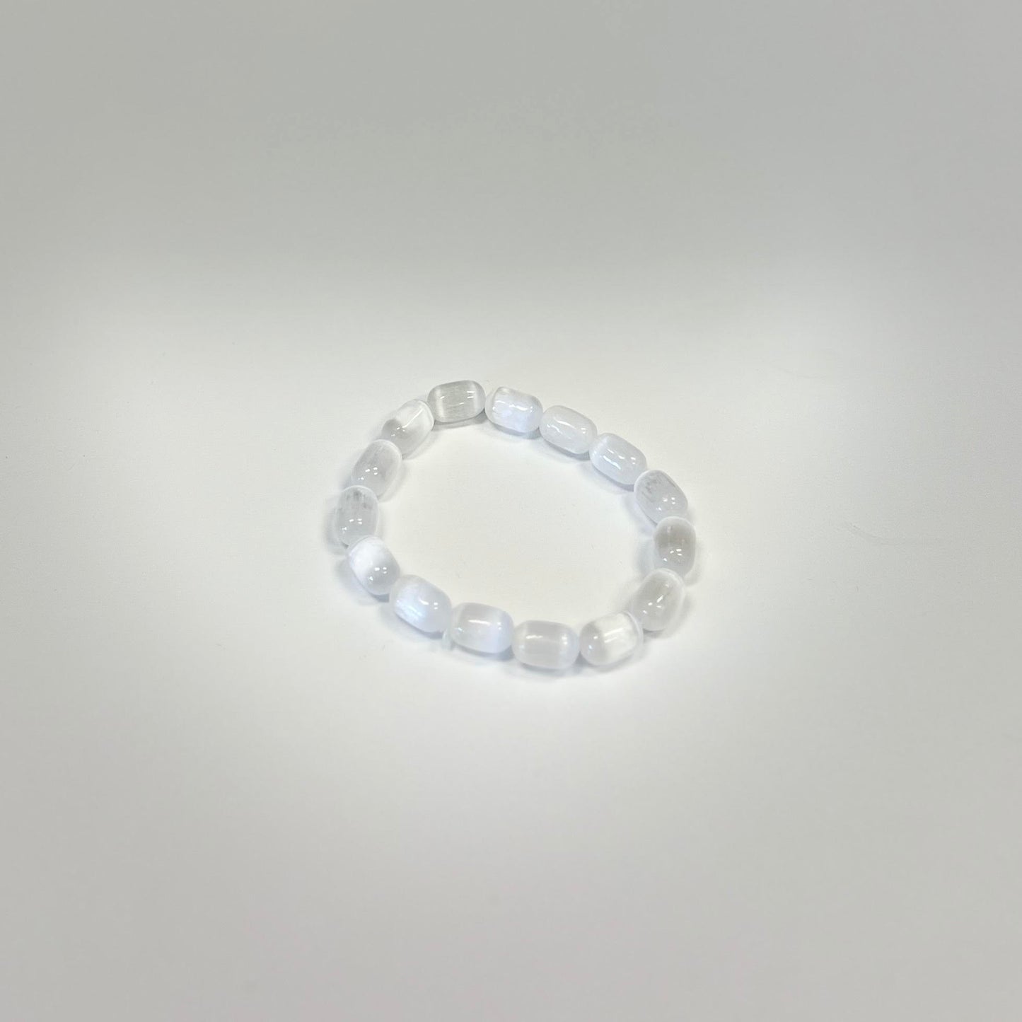 Selenite (Egg Shape) Beaded Bracelet 8mm