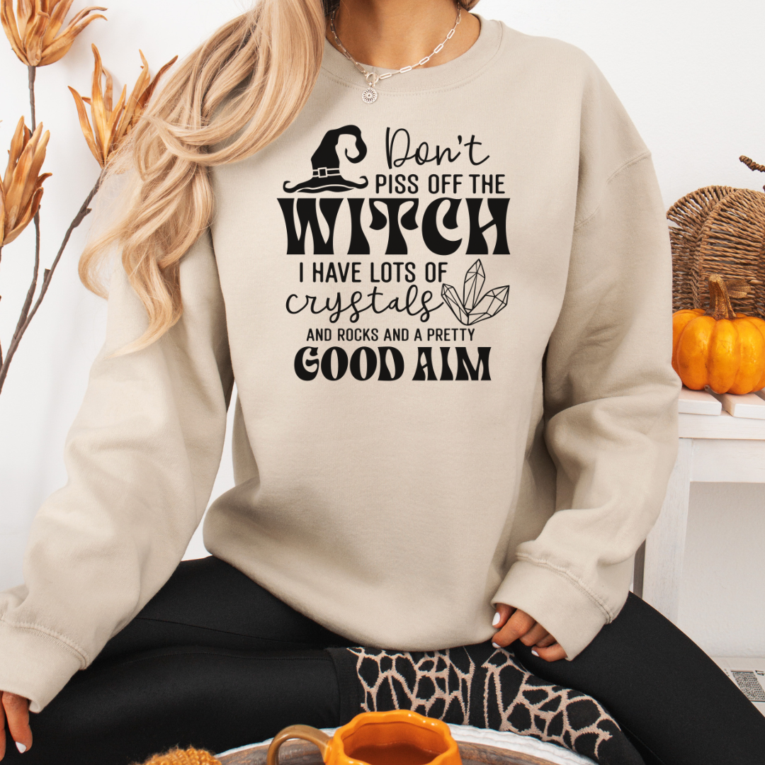 Don't piss off the witch sweater in beige