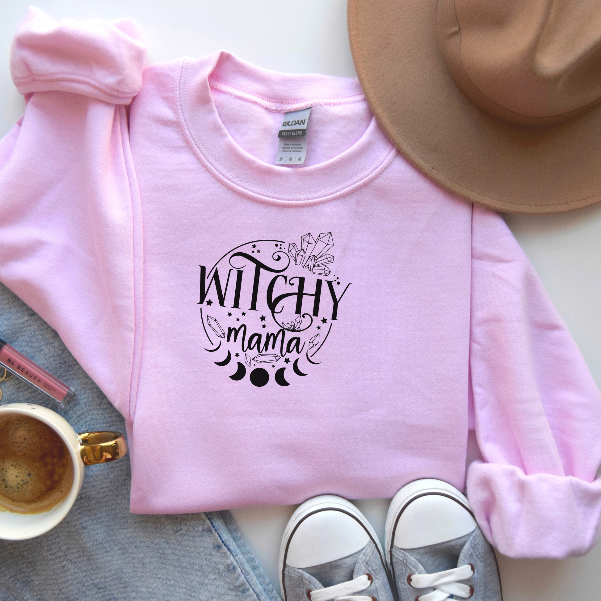 Pink witch sweatshirt gift for mom