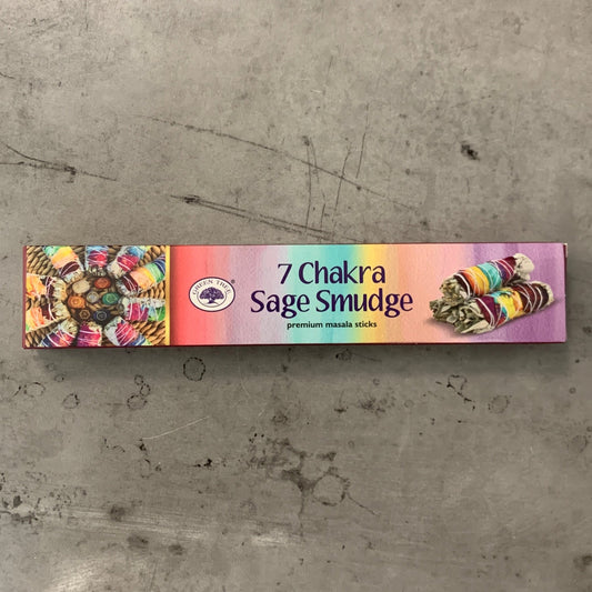 7 Chakra Sage Smudge Green Tree Incense Sticks - The Mystical Moon Online Store