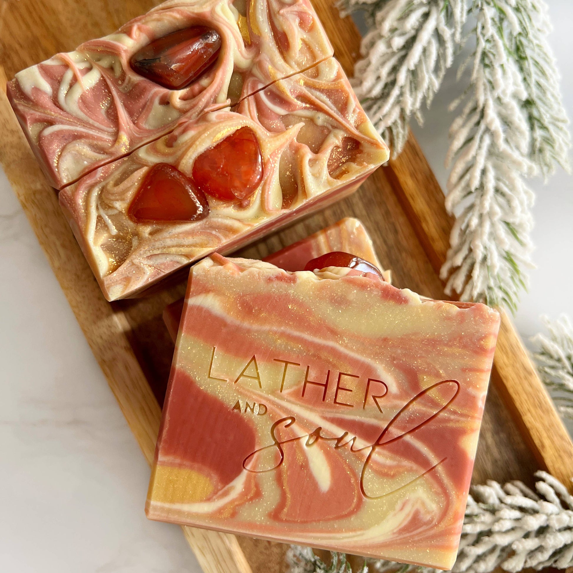 Soap with carnelian