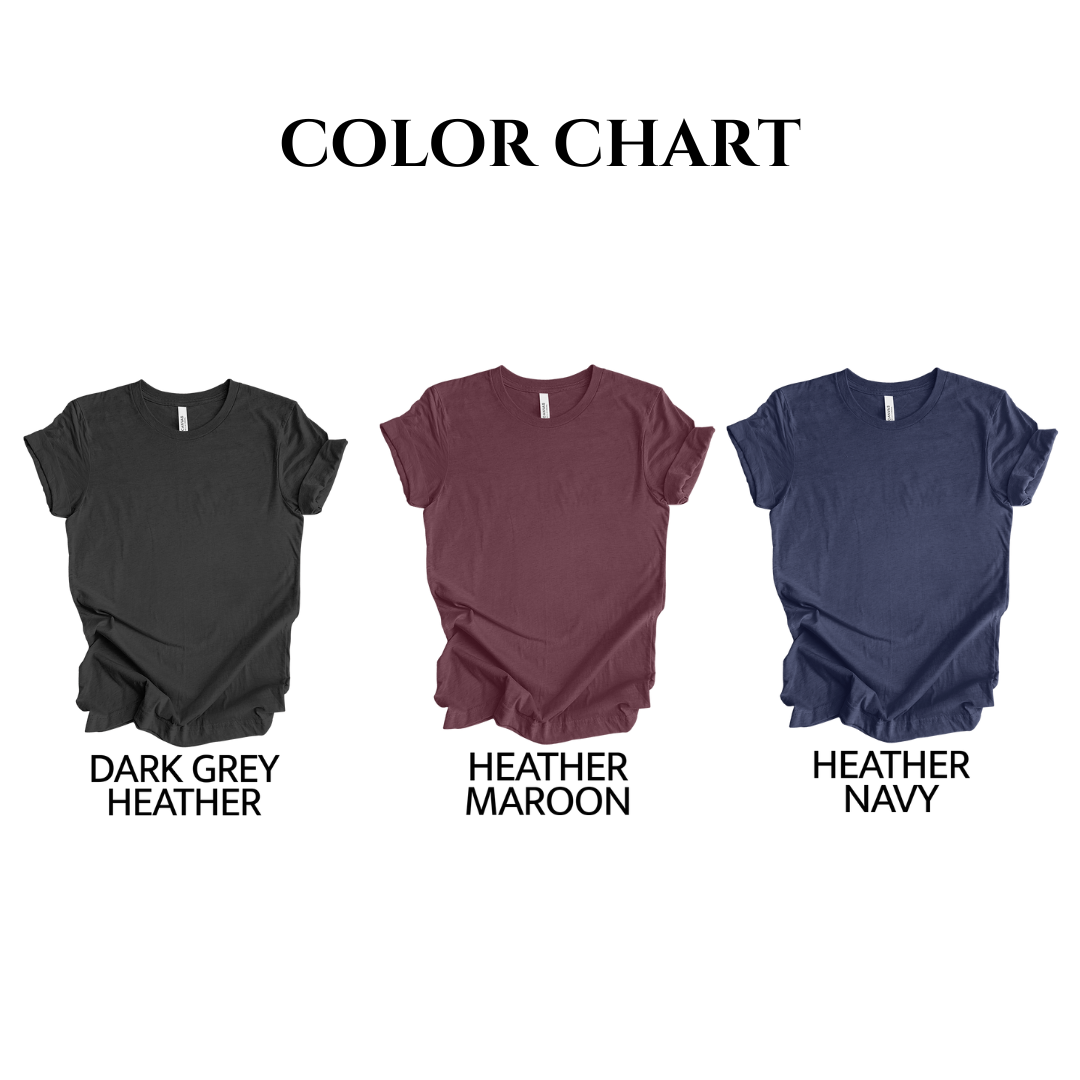 Color chart for go smudge yourself tee