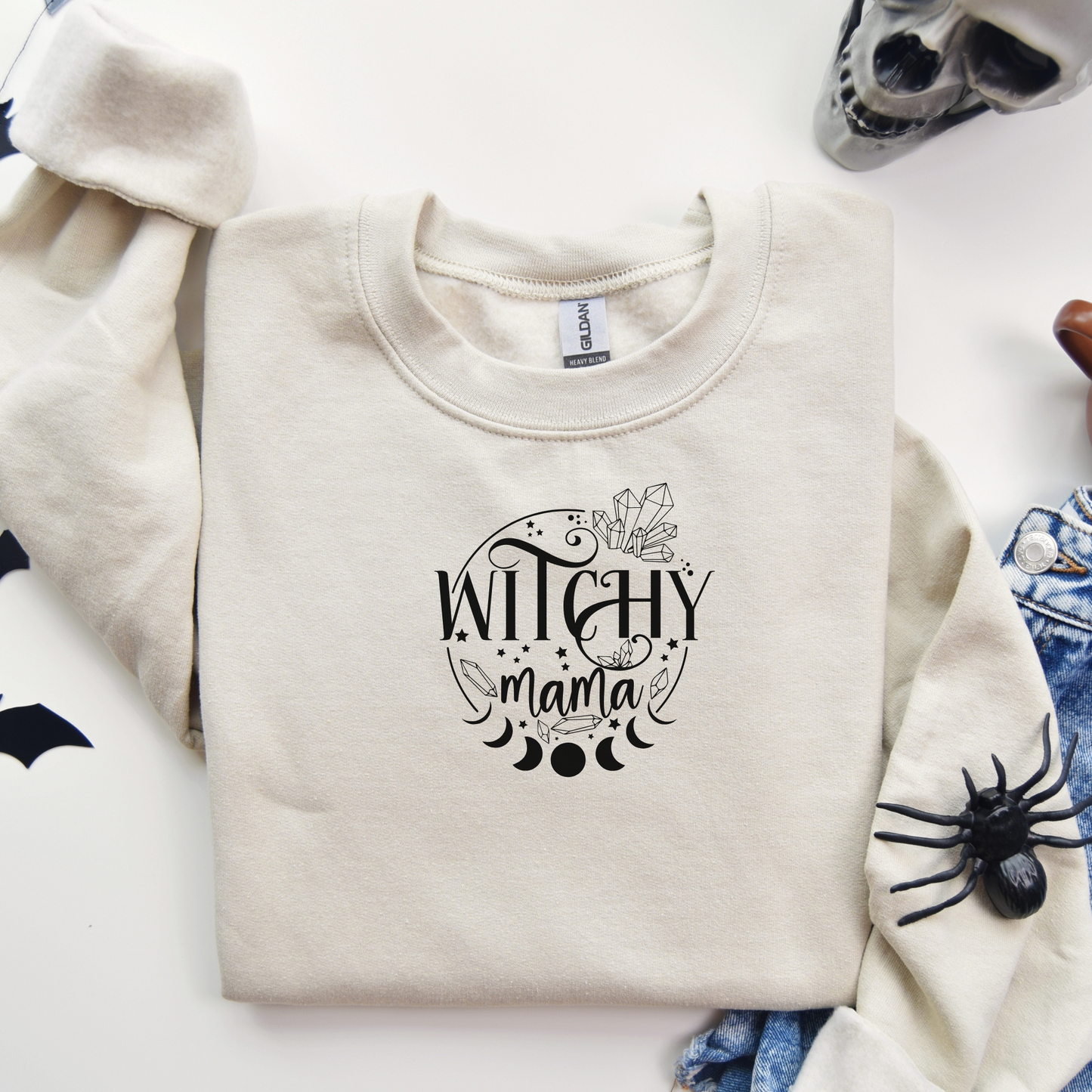 Witchy Mama Sweatshirt in tan