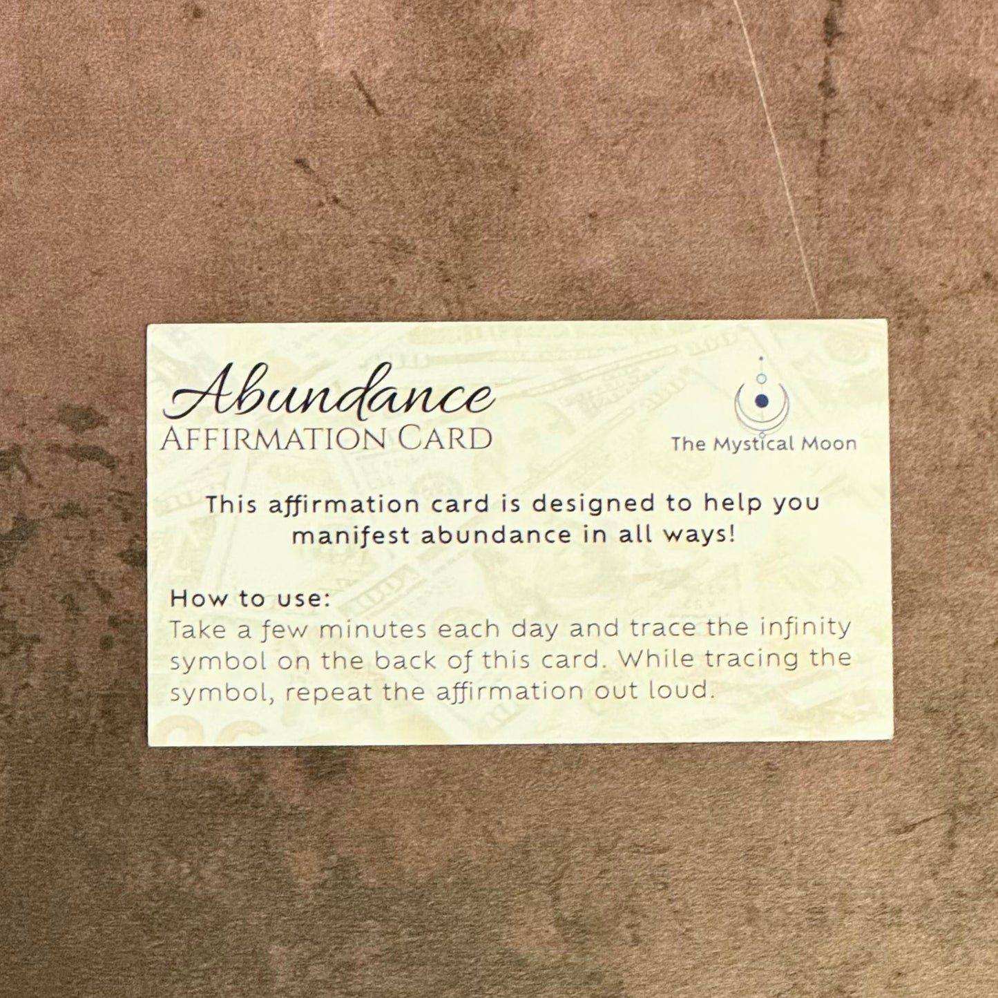 Abundance card for success