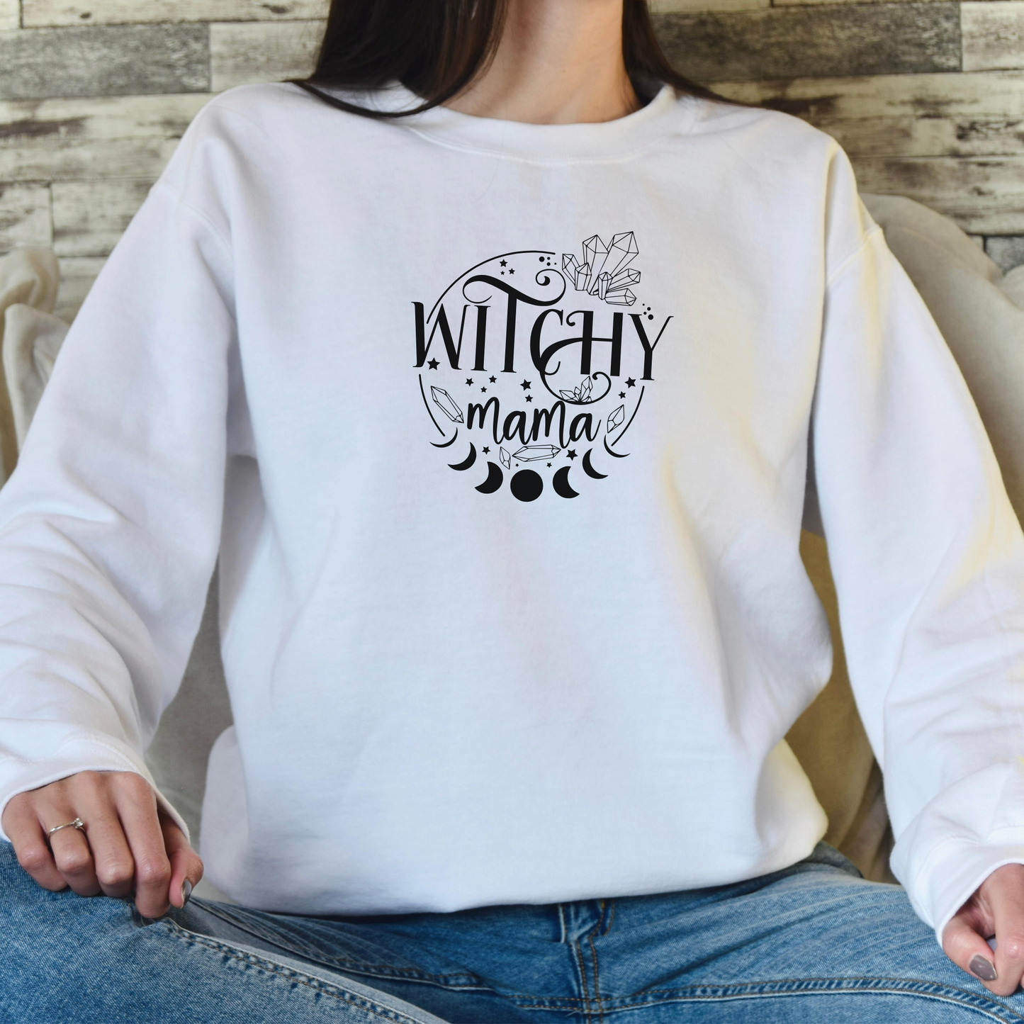 Witchy Mama sweatshirt in white gift for mama