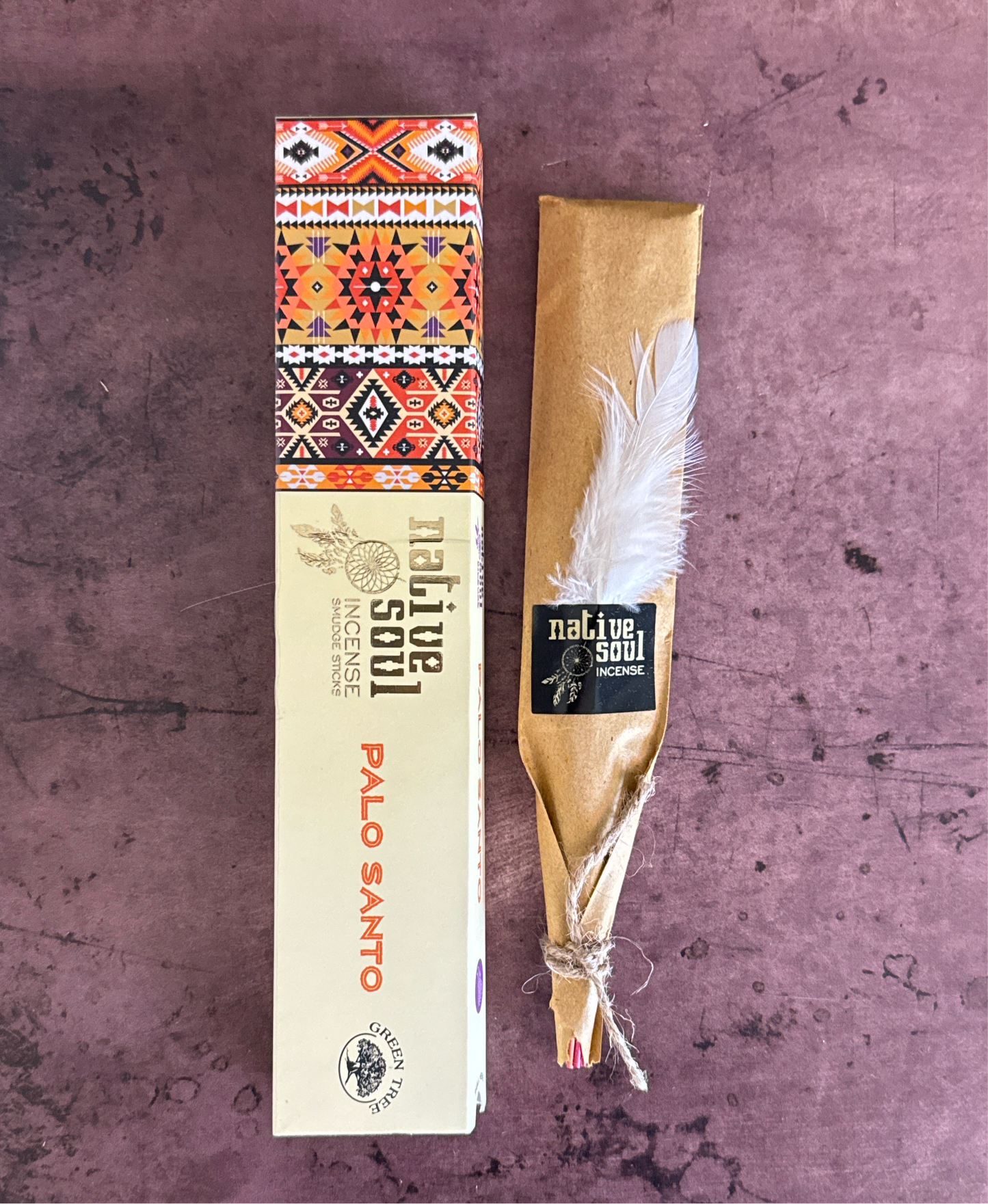 Native Soul Palo Santo Incense front box and contents