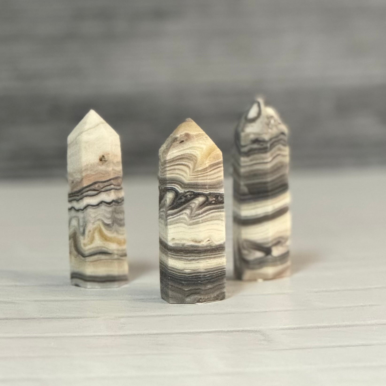 Banded calcite tower
