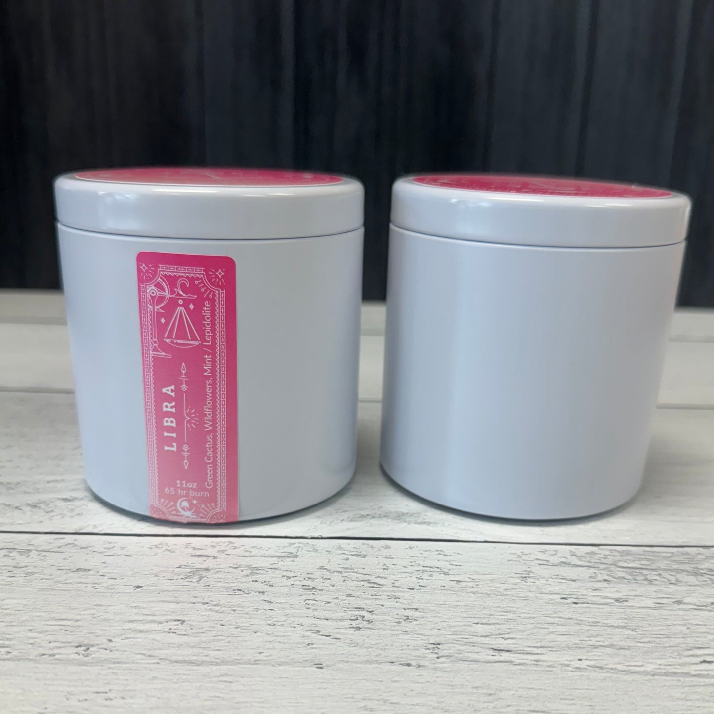 Front and Back of Libra candle