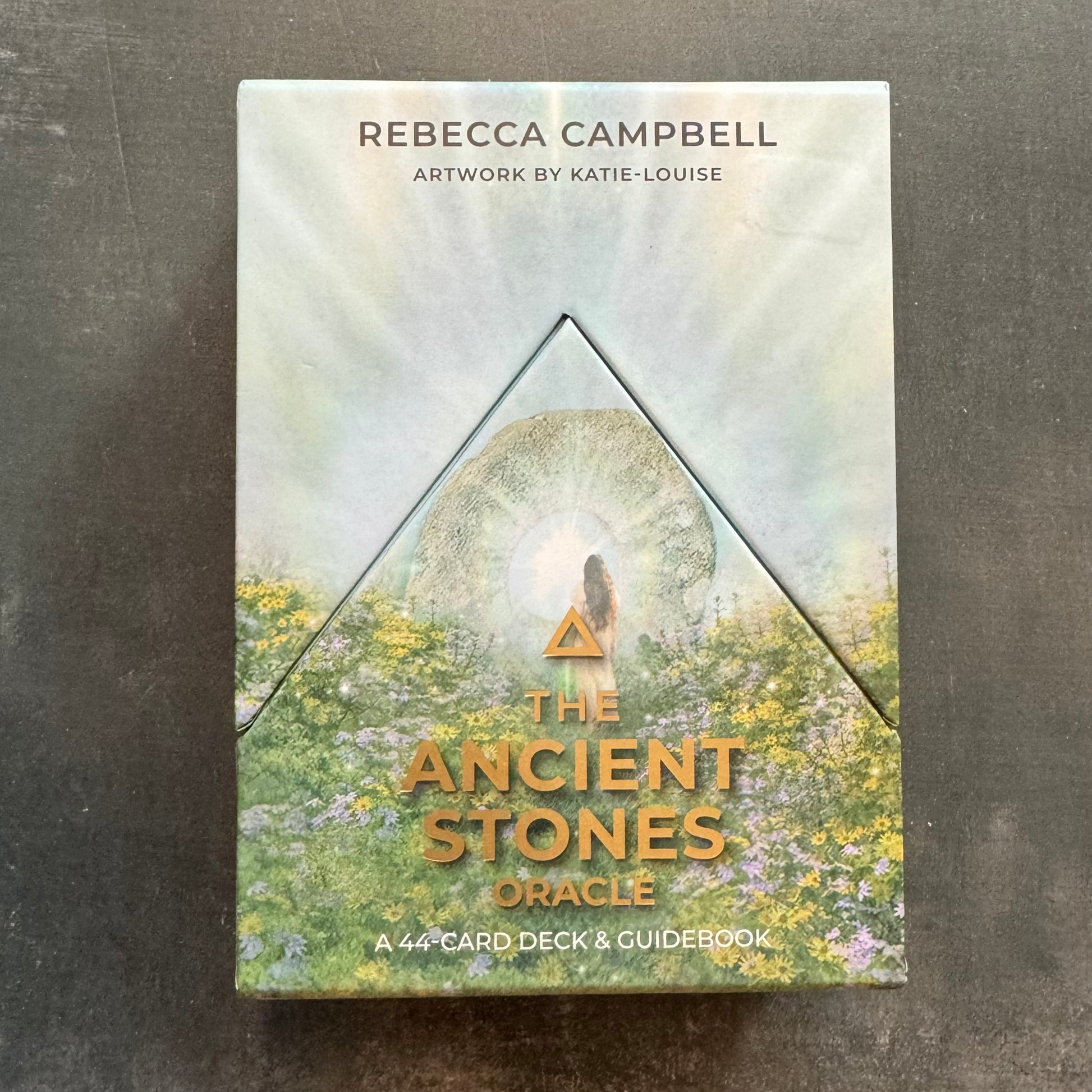 Front of the Ancient Stones oracle by Rebecca Campbell