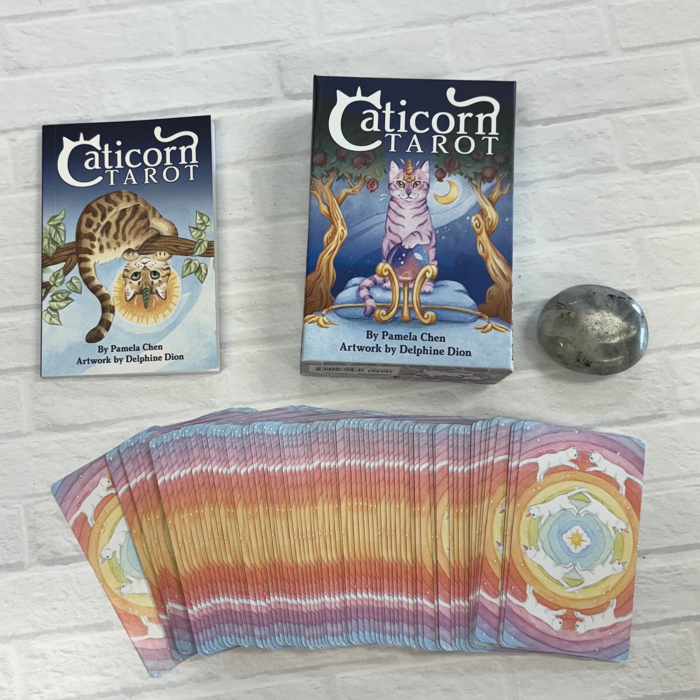 caticorn tarot with labradorite and booklet