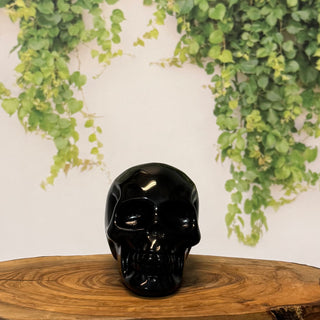 Black obsidian skull