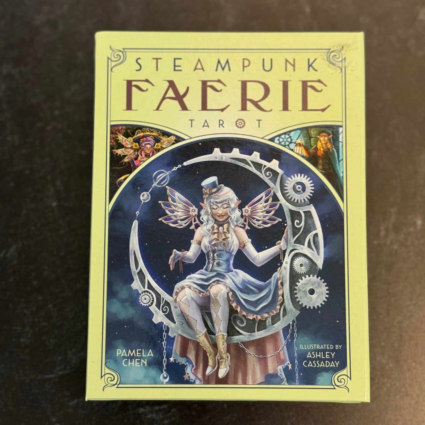 Steampunk Faerie tarot brown background