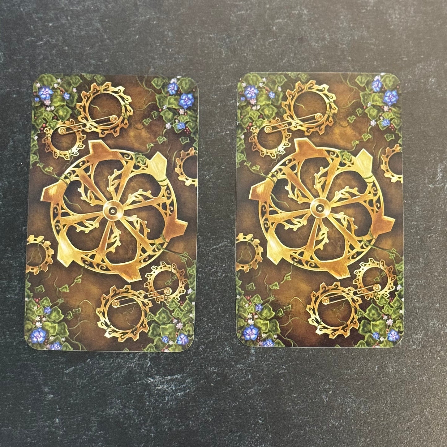 back of steampunk faerie deck