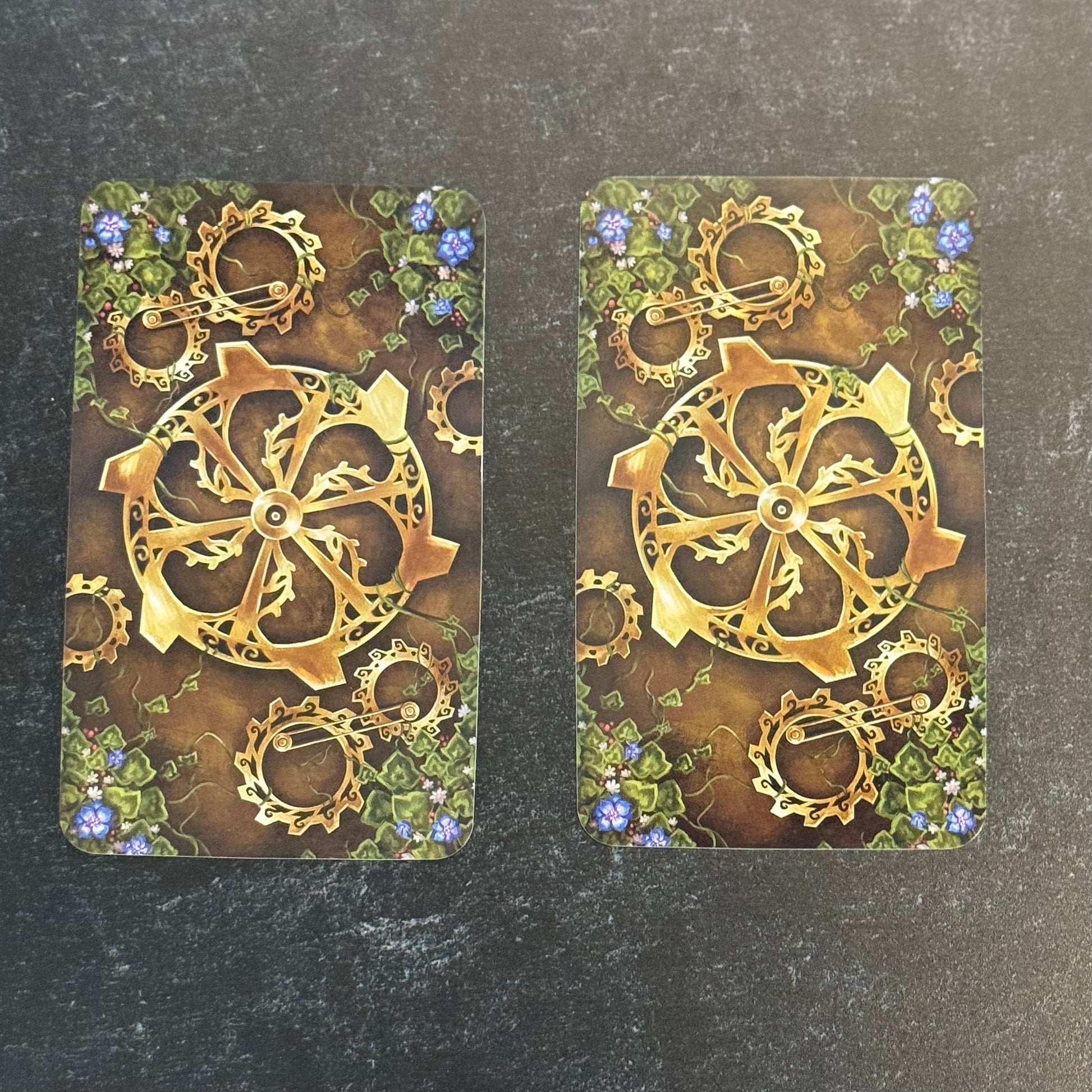 back of steampunk faerie deck