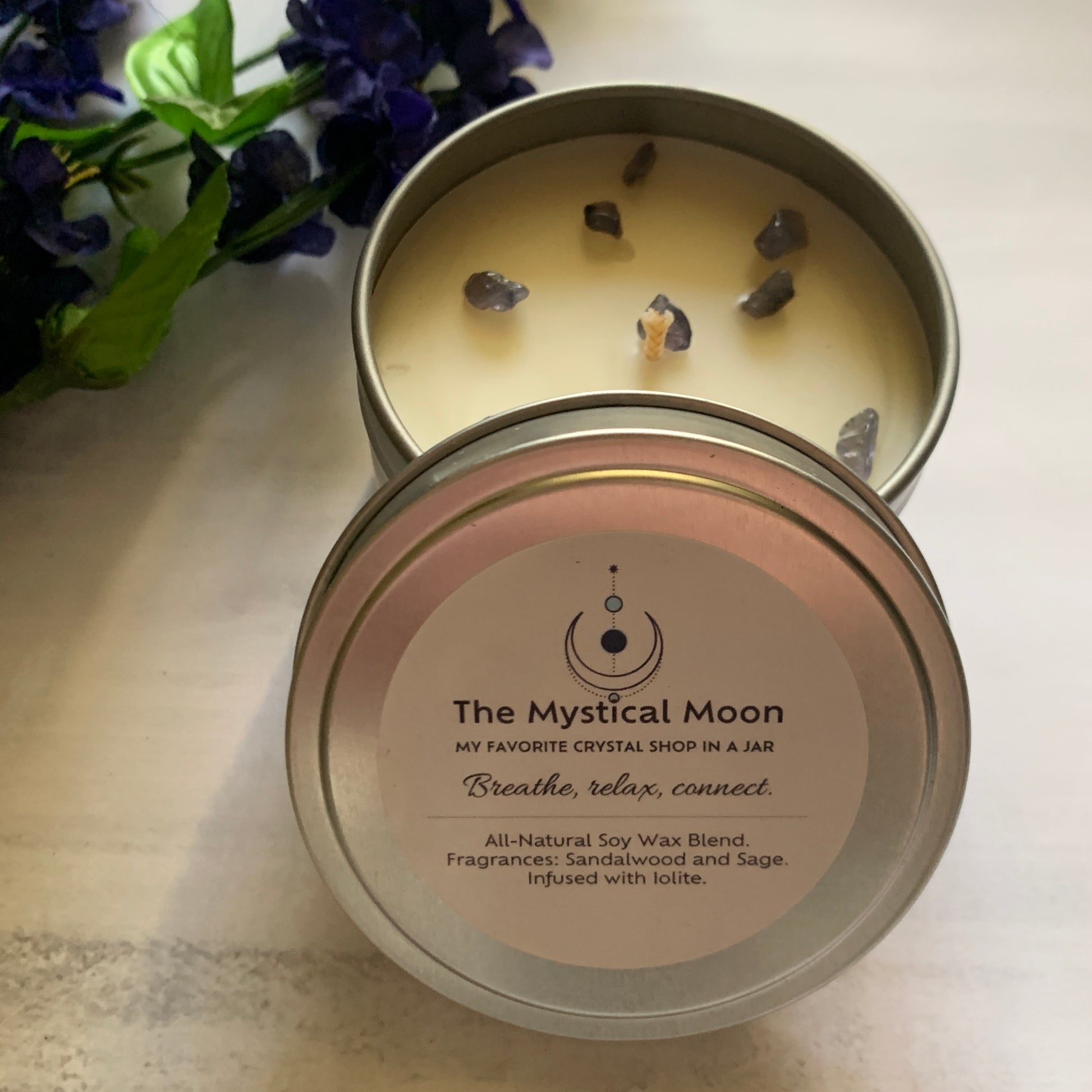 The Mystical Moon - My Favorite Crystal Shop Travel Tin Candle