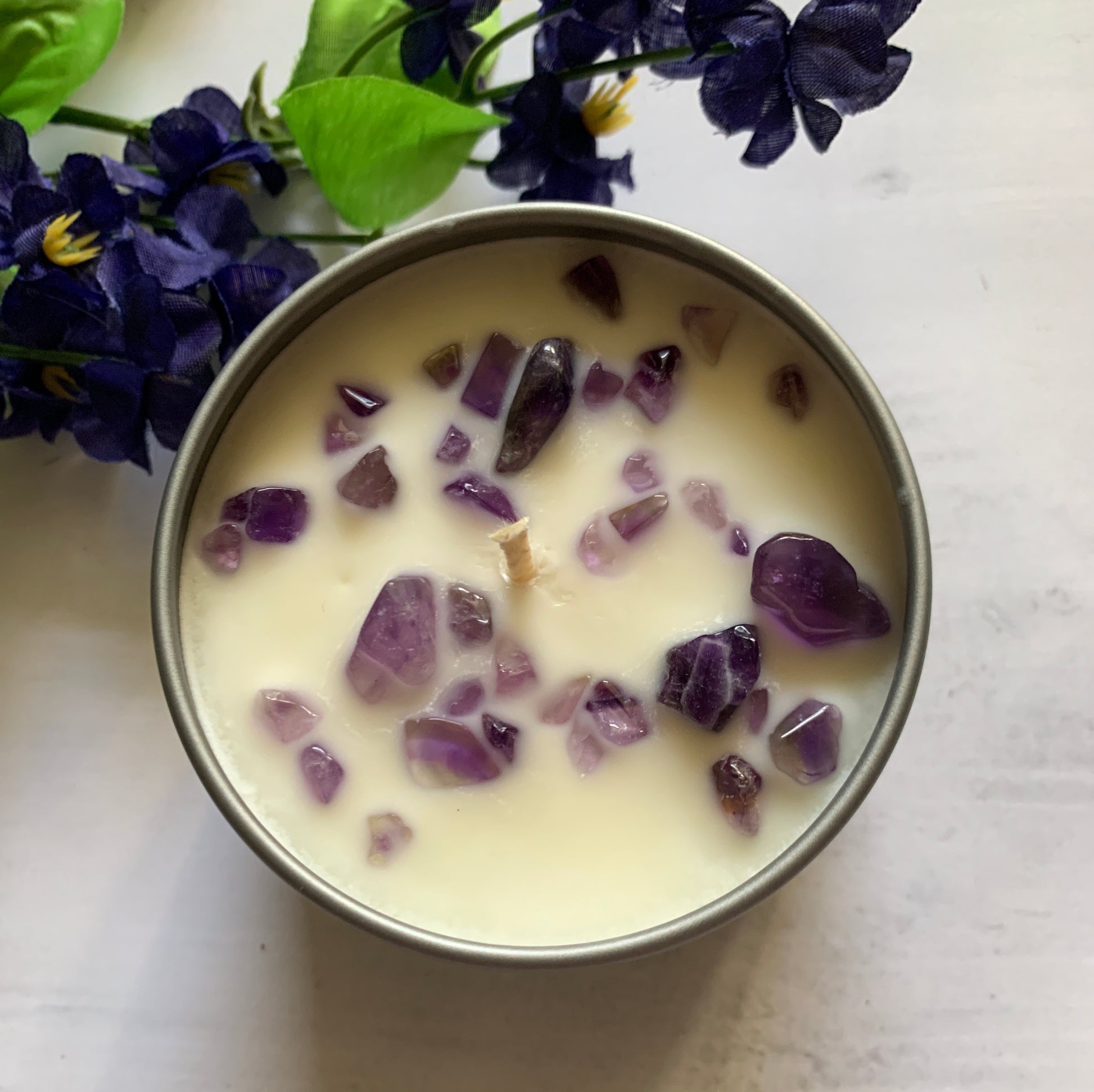 Lavender Amethyst Zen Candle