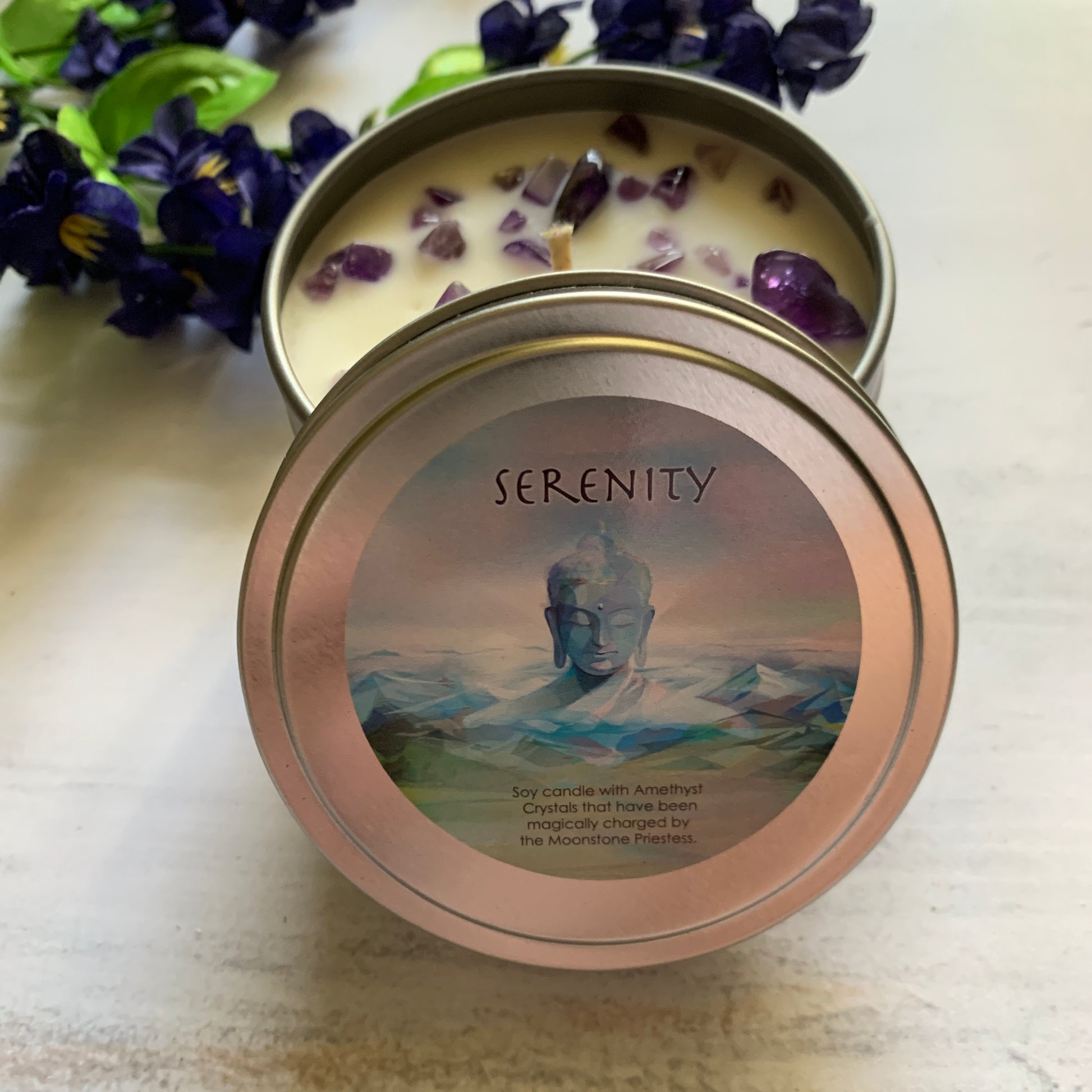 Lavender Amethyst Zen Candle