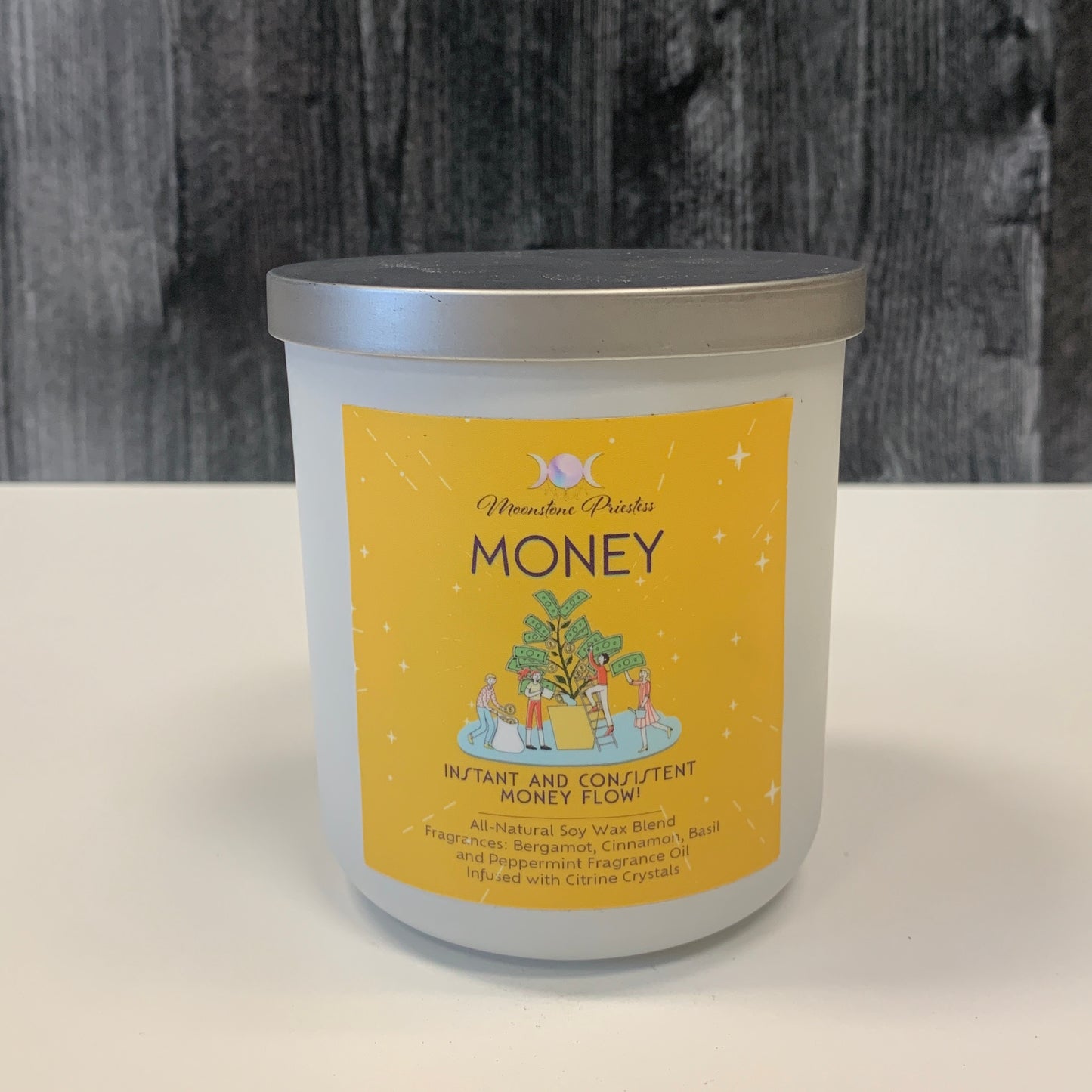 Money Candle with citrine