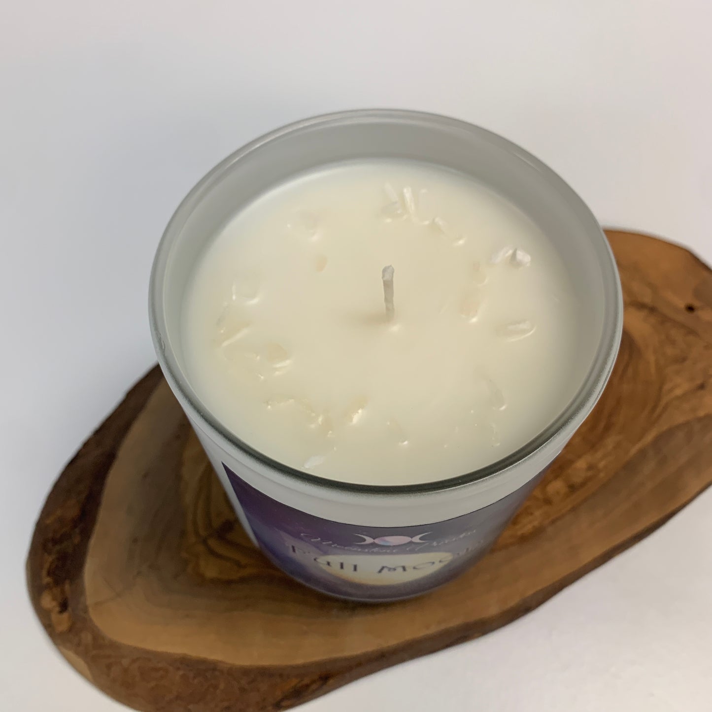 White Full Moon Candle