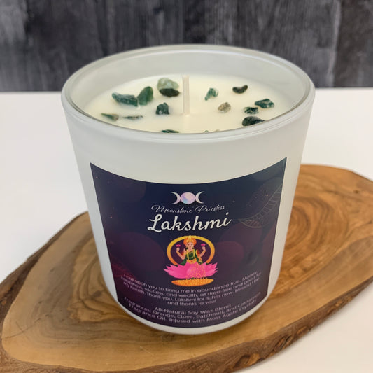 Lakshmi Candle with crystals